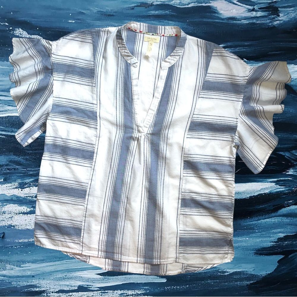 Matilda Jane Joann Gaines 100% comfy oversized fit striped flutter sleev…